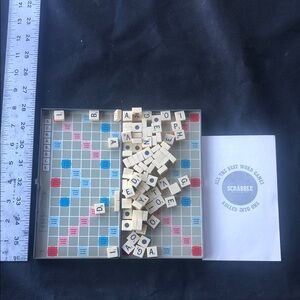 Scrabble Board Game with Wooden Tiles